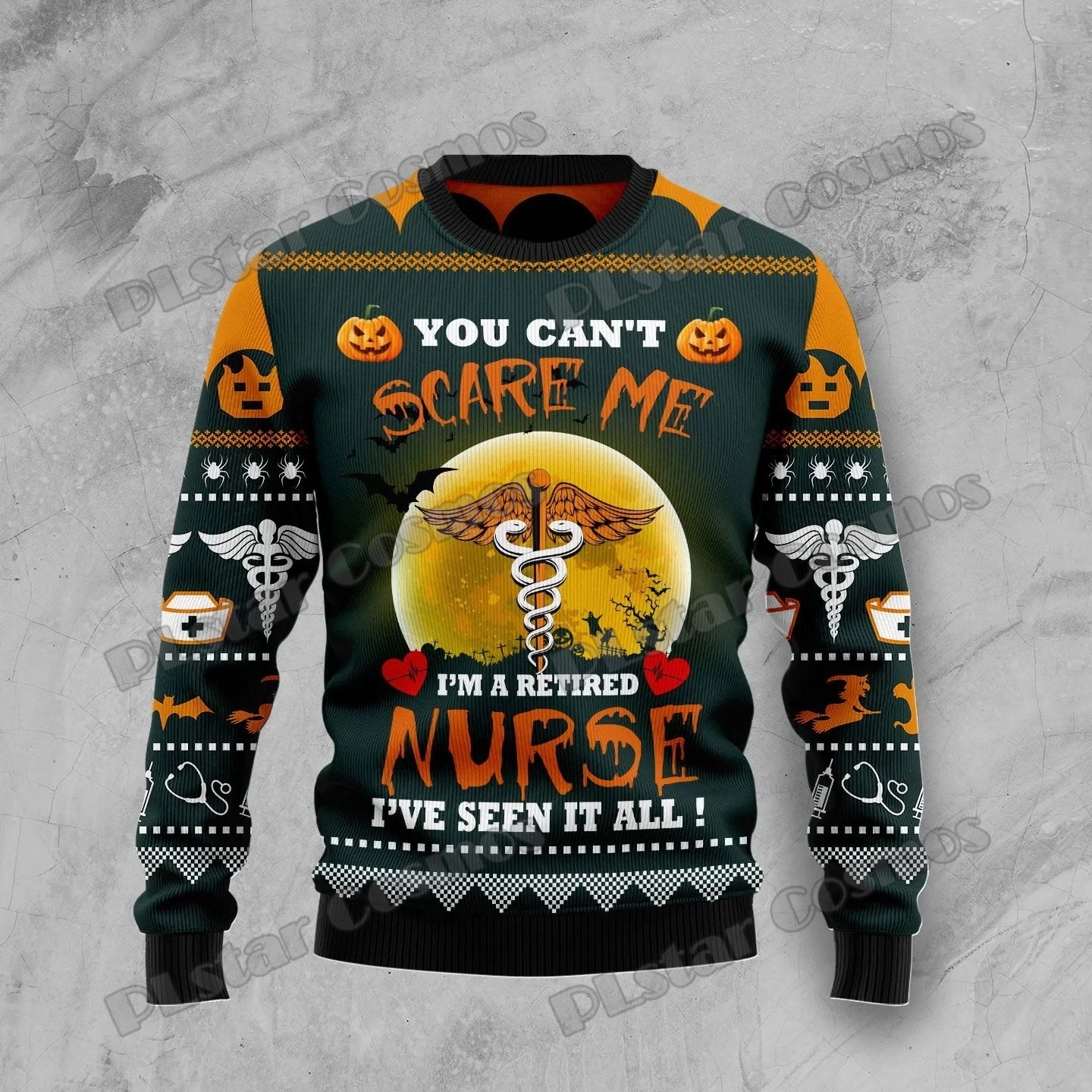PLstar Cosmos Rottweiler Halloween 3D Printed Men's Ugly Christmas Sweater Winter Unisex Casual Knit Pullover Sweater ZZM29