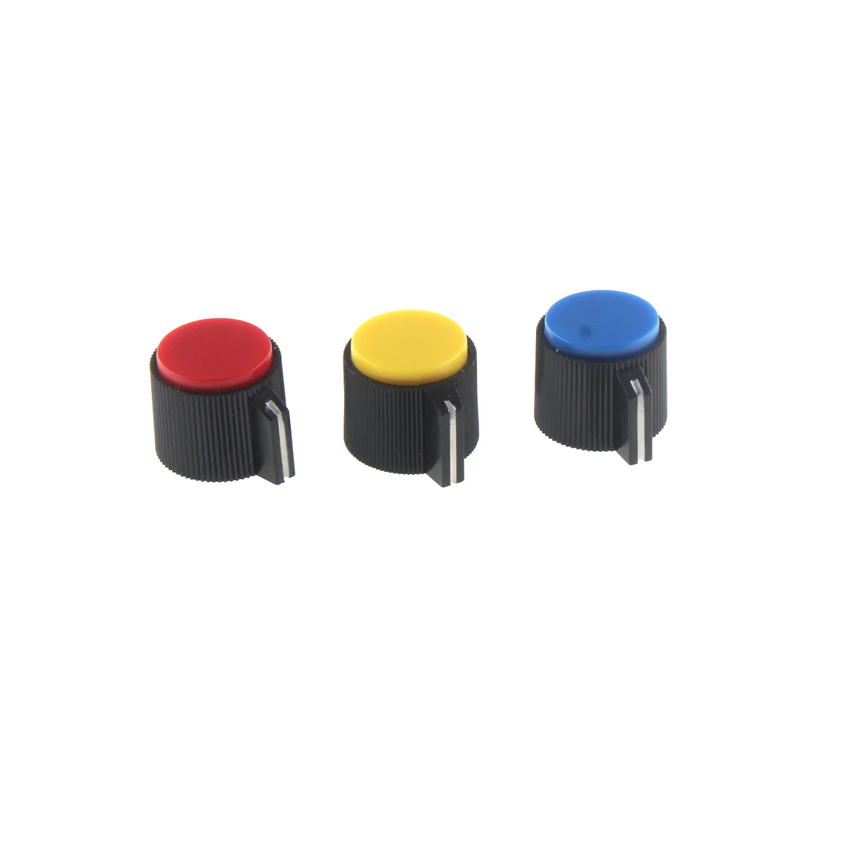 5PCS Potentiometer bakelite knob KN113 copper core screw fixed inner hole 6mm adjusting cap yellow top knob of welding machine