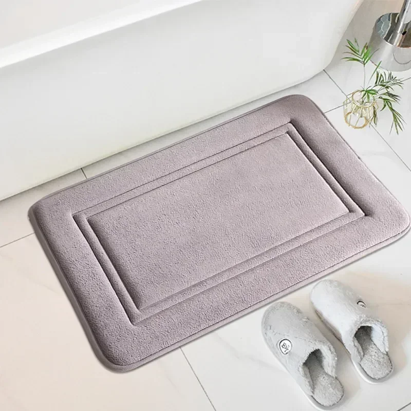 

Утолщенный впитывающий влагостойкий коврик из пеноматериала для ванной, тисненый коврик для душевой комнаты, Придверный коврик с памятью для ног, мягкий нескользящий коврик из булыжника