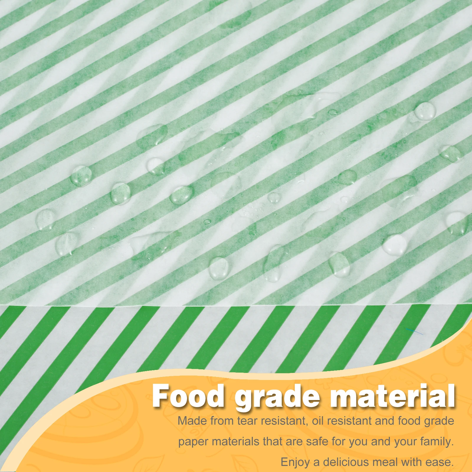 200 Sheets Food Wrapping Paper Striped Print Oil-Resistant Dry Waxed Deli Paper for San... - SKU SFWP2334 - UGI Packaging