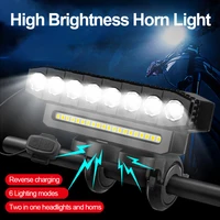Nouveau USB charge vtt phare vélo lumière LED étanche cyclisme lampe lampe de poche cyclisme klaxon vélo lumière avant lumière vélo 1