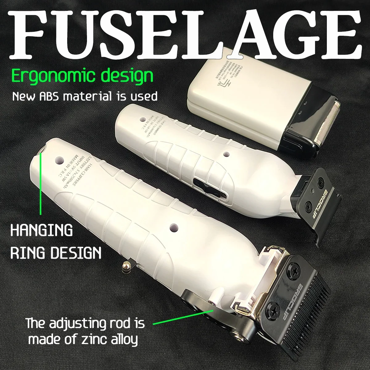 New Professional BRDCLIP FA1C FA1T FK701 White DLC FADE Blade Hair Clipper Shaver Electric Trimmer with Charging Base for Men 5