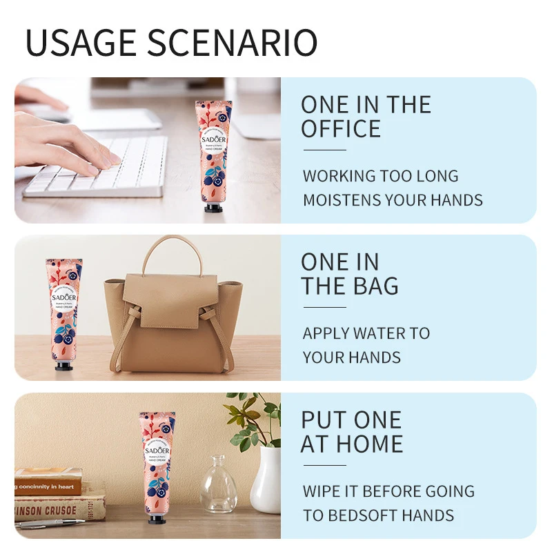 5pcs/set SADOER Fruit Fragrance Hand Cream Sets Moisturizing Anti Peeling Anti-wrinkles Hand Creams Kit Hands Skin Care Products