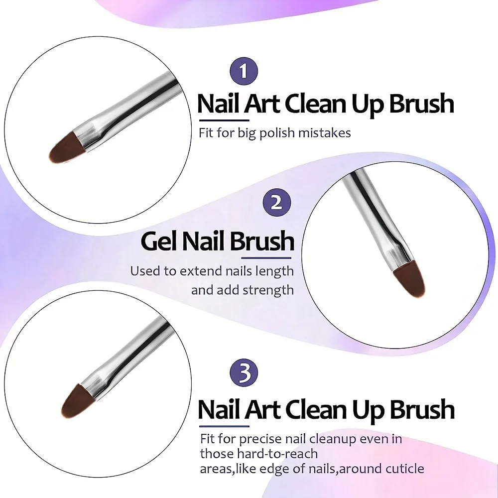 BQAN #2#4#6#8Oval Brush UV Gel Nail Brush Nail Art Painting Pen Tools Manicure Art Acrylic Brushes Nail Drawing Pen Tools 4