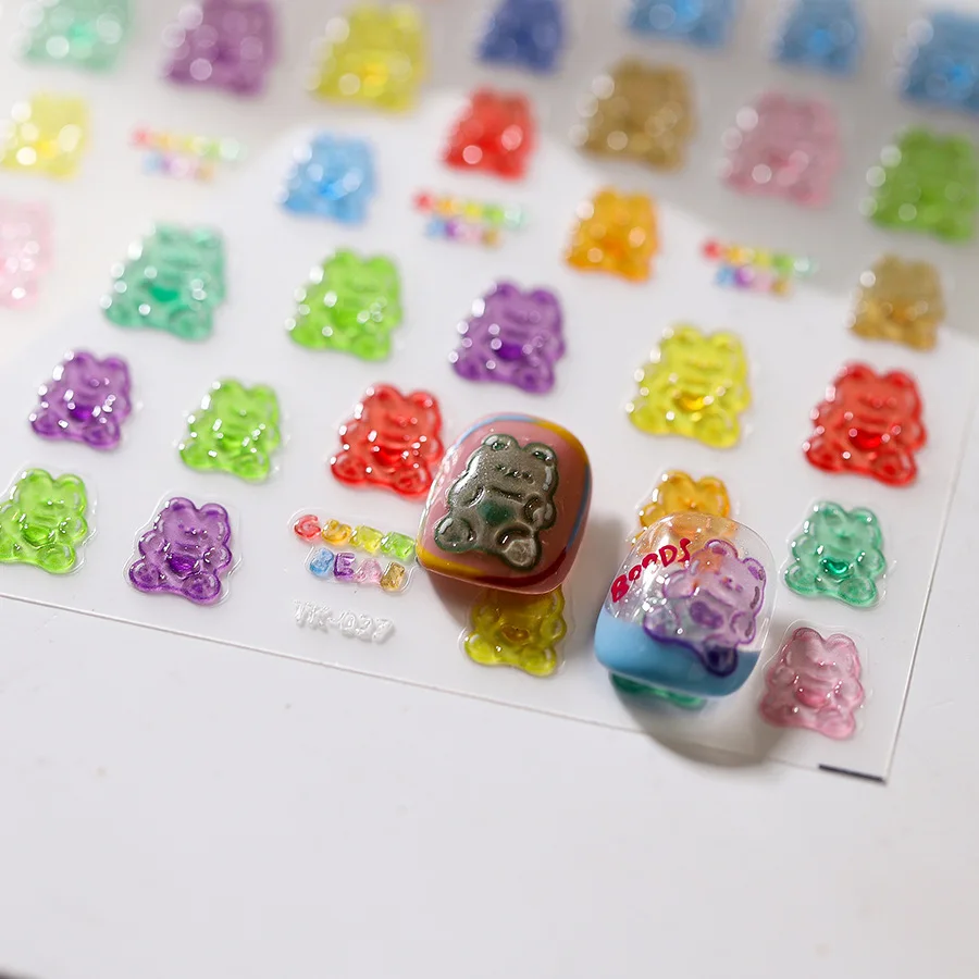 Charming Little Bear Nail Art Stickers