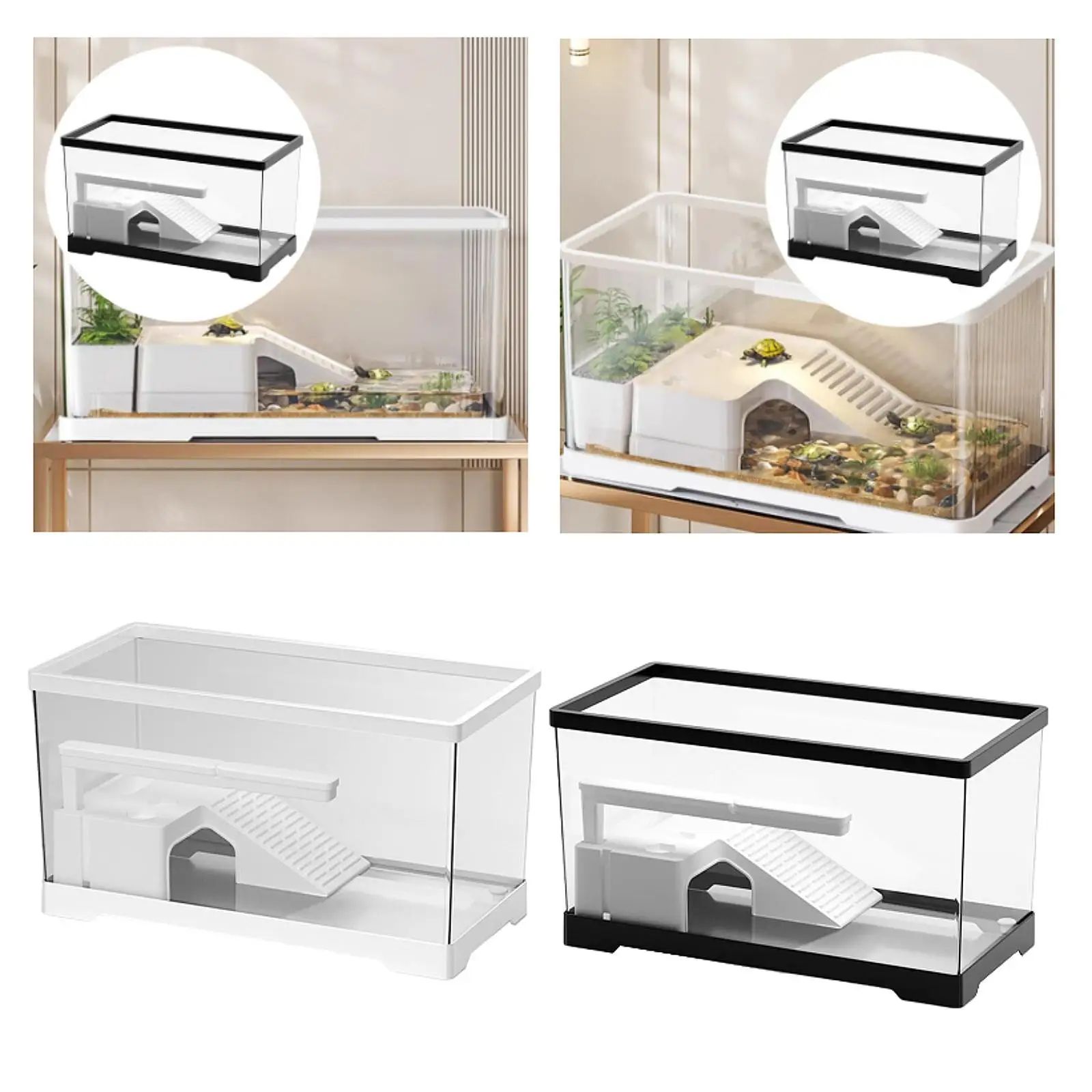 Turtle Tank Basking Ramp Breeding Tortoises Case Bottom Drainage Reptile Habitat Turtle Terrarium Turtle Habitat Indoor Decor