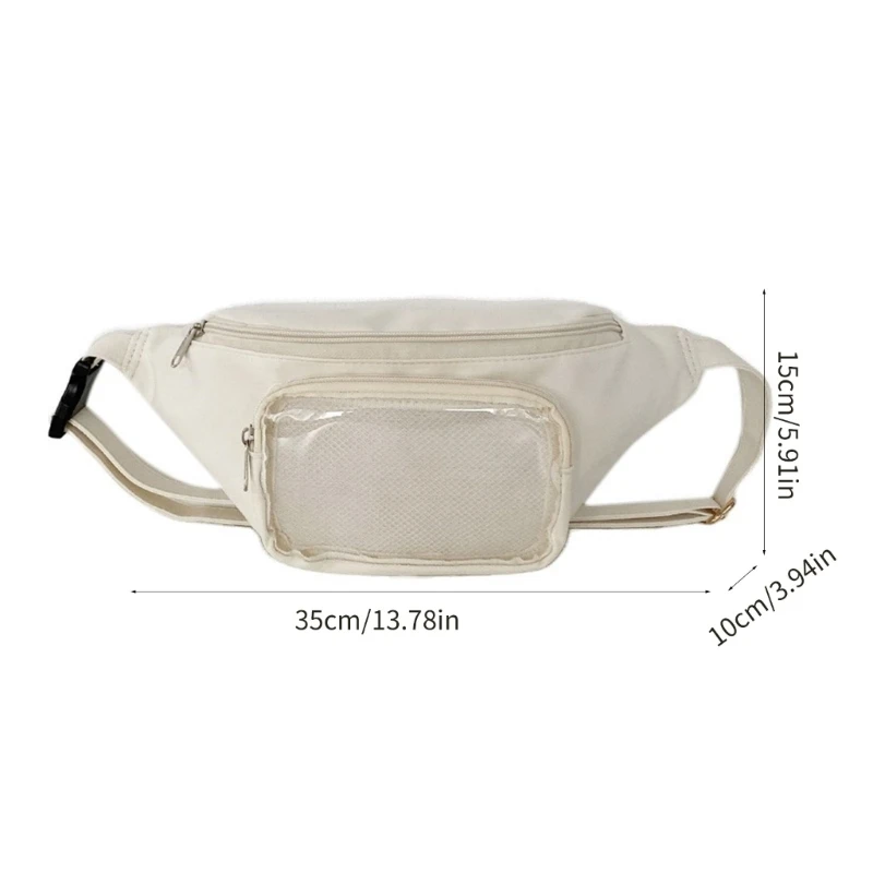 Stylish Japanese Harajuku Chest Bag for Women Zipper Adjustable Strap for Men