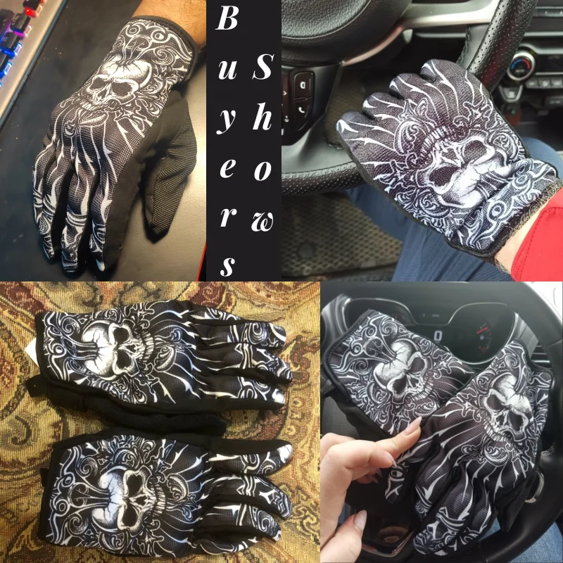 VEMAR Motorcycle Gloves Men Vintage Motorcycle Gloves Touch Screen Skull Motorbike Motocross Summer MTB Cycling Retro motorcycle gloves sports gloves cycling gloves