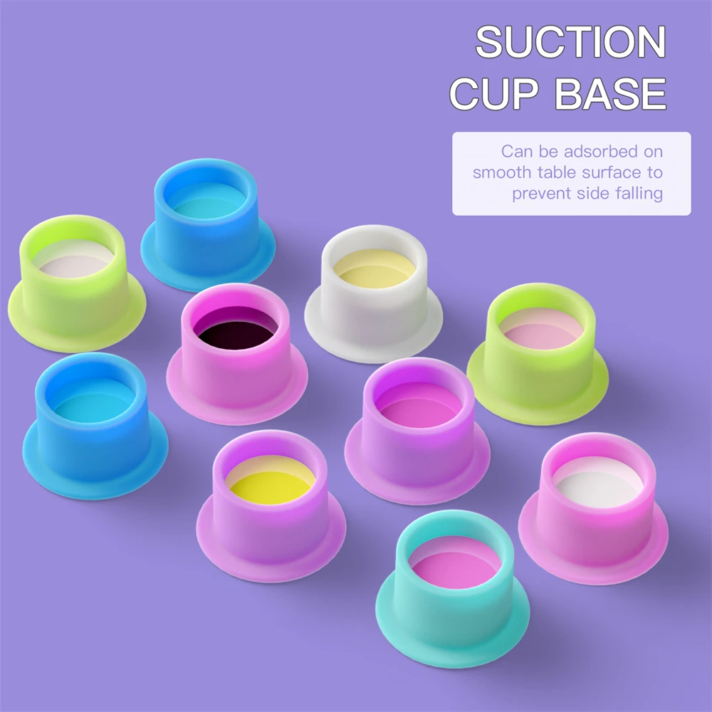 100Pcs Disposable Tattoo Silicone Ink Cup Permanent Makeup Pigment Holder Container Cap Tattoo Ink Accessories for Tattoo Artist 6
