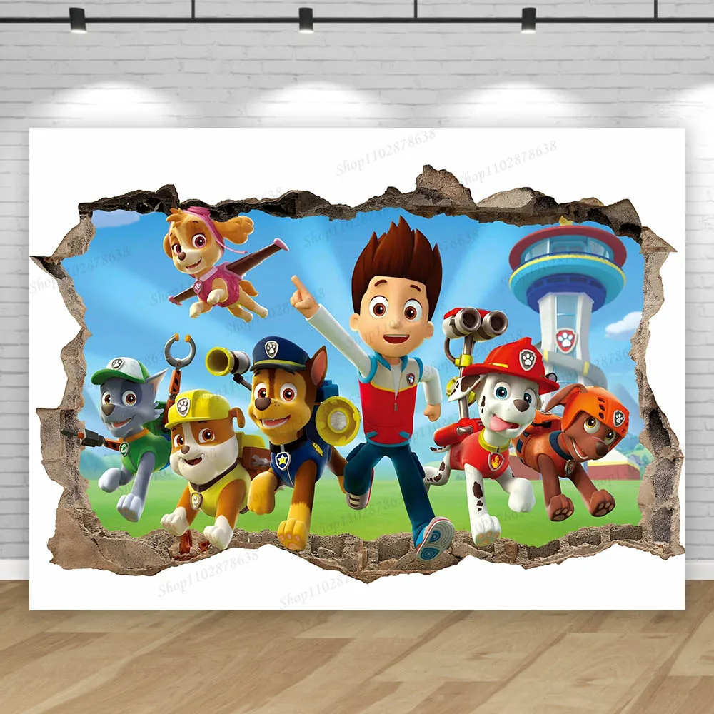 thumbnail image 1 of Fondo de cumpleaños de la Patrulla Canina, decoración para fiesta de niños, niñas y niños, fondo para fotografía, pancarta para evento de cachorros, póster, accesorios para estudio fotográfico, 1 of 5