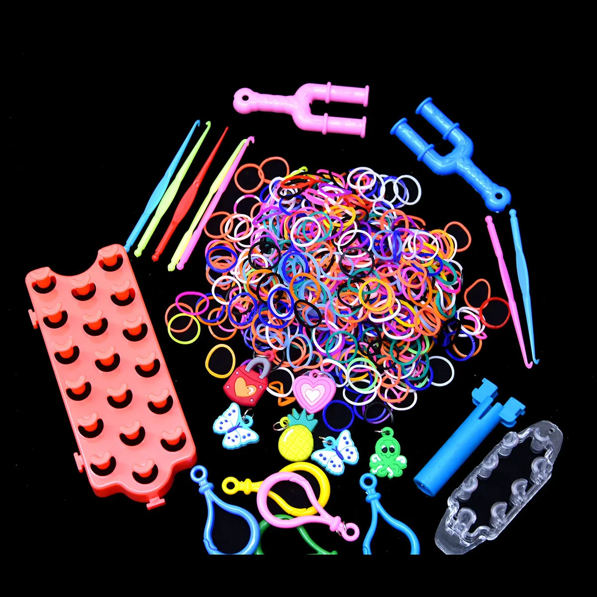 PlasticSClipsLoomBandMiniCharmsTransparentBraceletConnectors