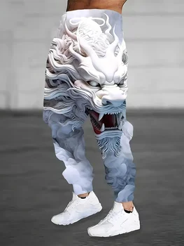 2025 Mythic Animal Graphic Tasche laterali da uomo Pantaloni sportivi con coulisse elastica Pantaloni da jogging Pantaloni casual Street Autunno Inverno 1