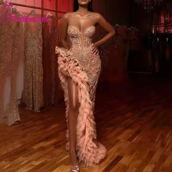 Vestidos De Gala Prom Dresses Glitter Sequin Side Slit Sweetheart Mermaid Party Dress Vestidos Para Eventos Especiales