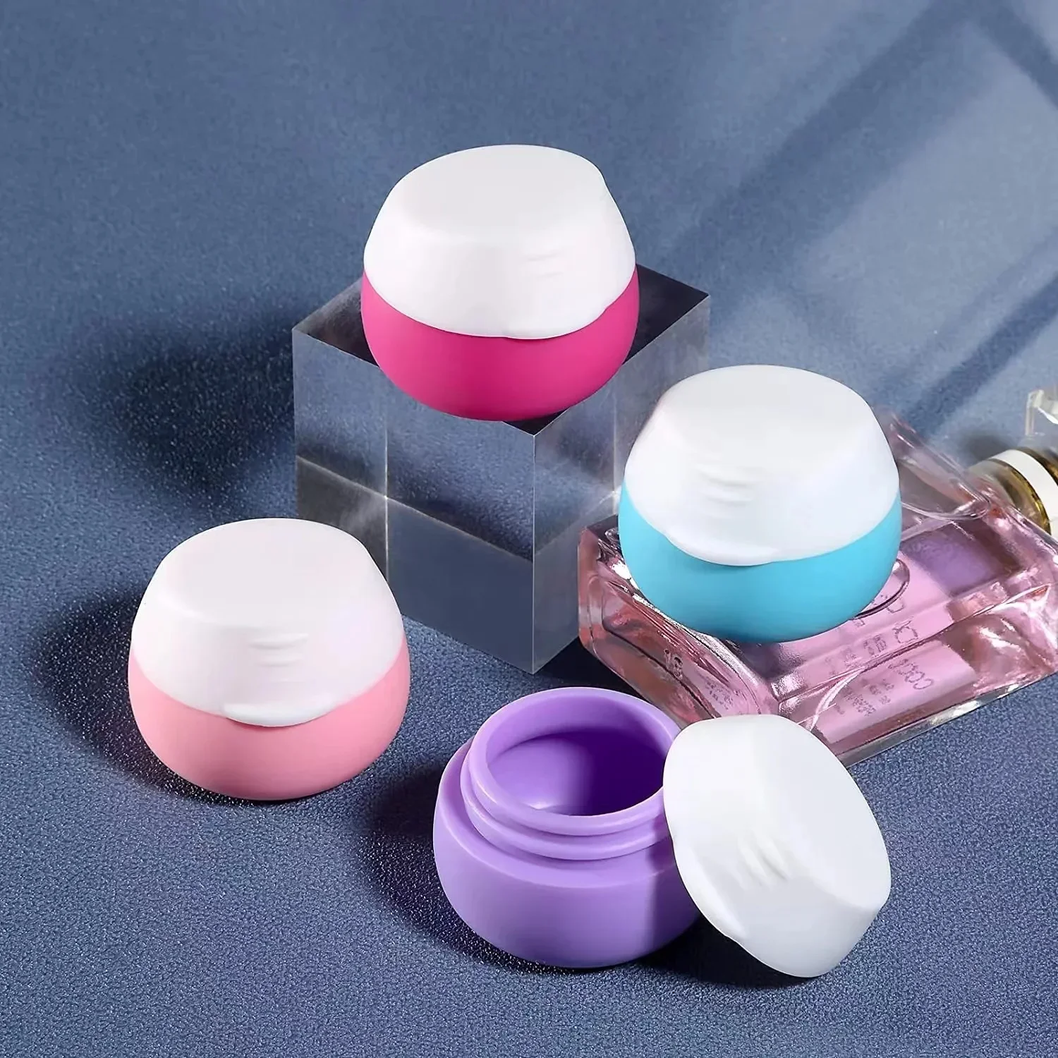 25ml Silicone Cosmetic Container Makeup Pot Cream Jars Travel Pill Box Portable Dispenser Cream Bottles Lotion Box Emulsion Jar