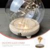 Wooden Base naments 15cm Glass Dome Display Case Transparent Dustproof Cover Eternal Flower Arrangement Decorative 2