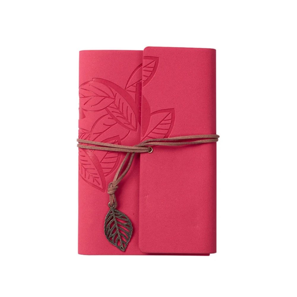 Notebook Retro Leaf Writing Journal Notebook Travel Writing Pendants Classic Embossed Vintage Leather Note Book Creative Gift Stationery
