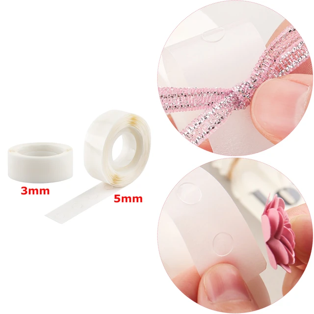 300pcs/roll Ultra Thin Adhesive Dots 3mm/5mm Diameter Double-sided Clear Mini  Glue Dots for