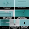 2 Magnetic Doors Steel Wardrobe Kids Closet Storage Accent Cabinet with Hanging Rod and 2 Laminate,Metal Children Tall Storage 3