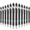 12 Pcs of Metal Aluminum Handle Push Pen Simple Can be Used for Writing and Touch Screen 2 in 1 Ballpoint Pen for Students 1