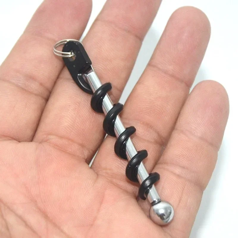 Mini Wine Beer Bottle Opener Portable Stainless Steel Corkscrew Double Hinged Bottle Corkscrew Outdoor Keychain Wine Opener Bar