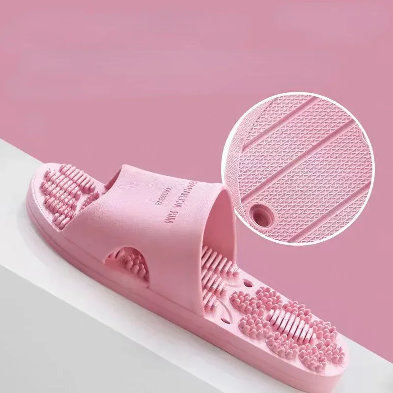 Pair Foot Massage Women Summer Sandals House Bathroom Slipper Non-slip Soft Sole Men Indoor Hotel Couples Shoes Home Slippers