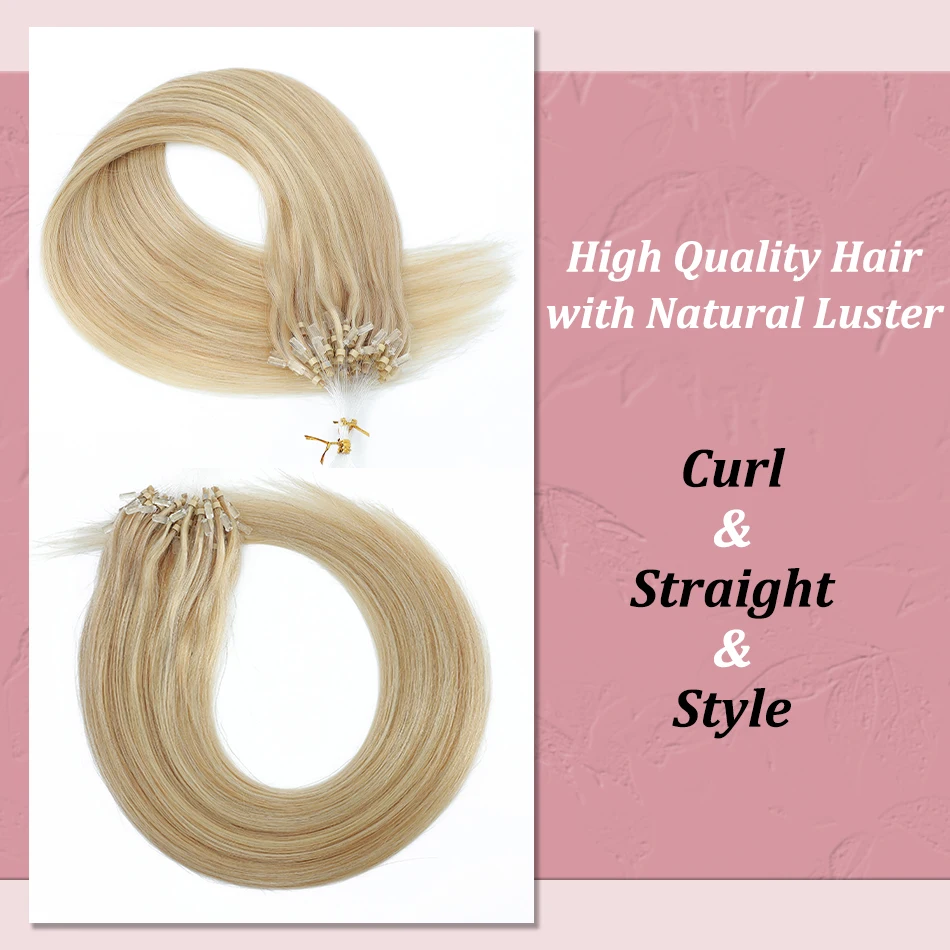 Micro Loop Human Hair Extensions 50Strands/Pack Brazilian Straight Keratin Remy Hair Natural Fusion Extensions For Women