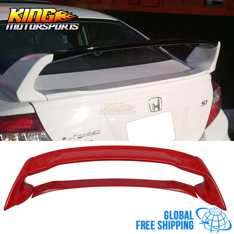 Подходит для 2012-2015 Honda Civic Mug Style спойлер багажника окрашенный Rallye Red - ABS Global