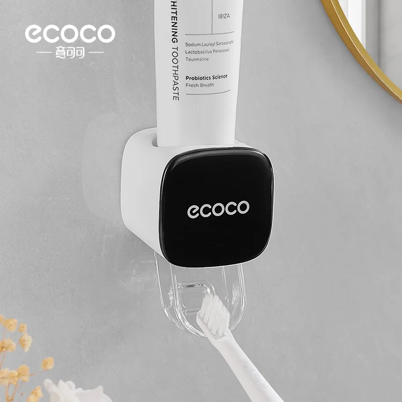 ECOCO Toothpaste dispenser, toothpaste storage rack, fully automatic, wall mounted storage, children's toothpaste dispenser 6