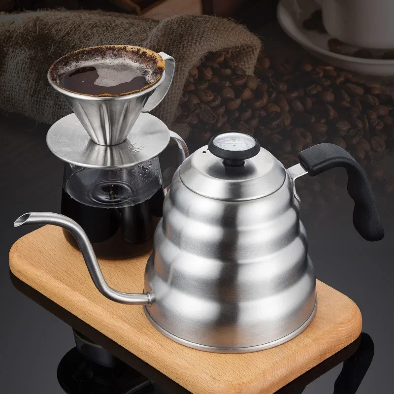 Description Picture 4 of itemStainless Steel Thermometer Coffee Kettle Swan Long Neck High Capacity Hand Brewed Coffee Pot Kitchen Accessory Home Coffeeware