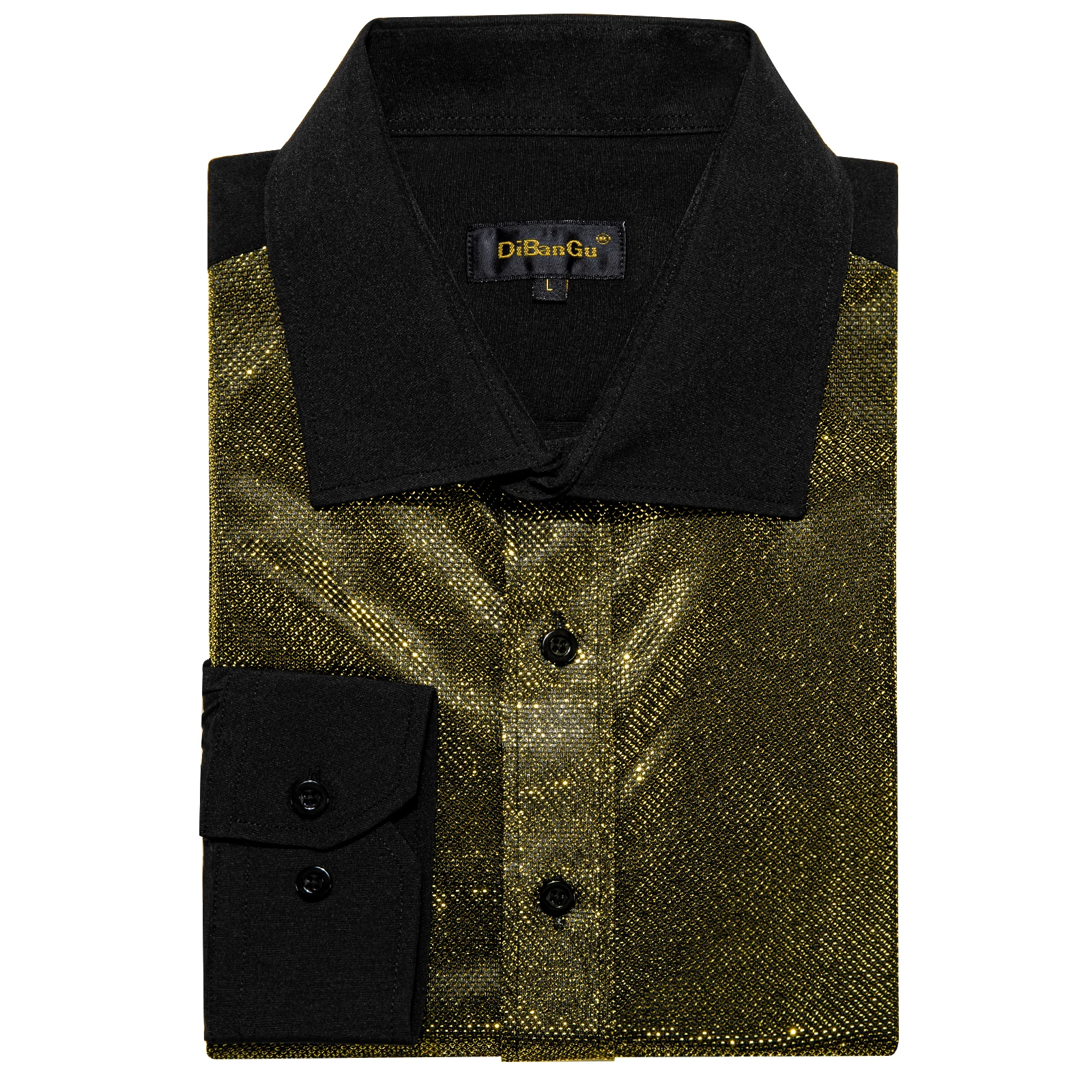 Long Sleeve Shirts for Men Metallic Sequins Nightclub Prom Party Luxury Disco Shirts Designer Men Clothing Costume