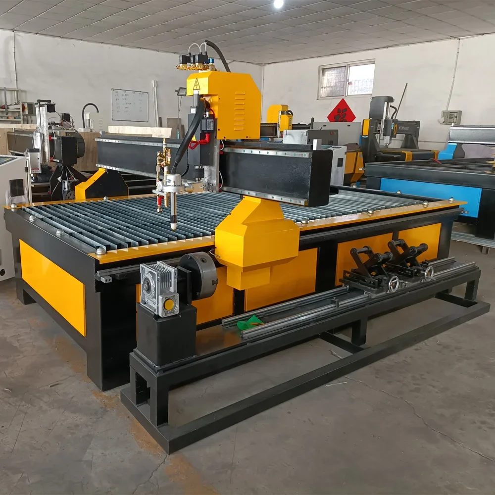 Clean Edge Good Performance Metal Cutting Machine By Plasma Source 1325 1530 2030 Pipe Cutting Machine Installed Rotary 6