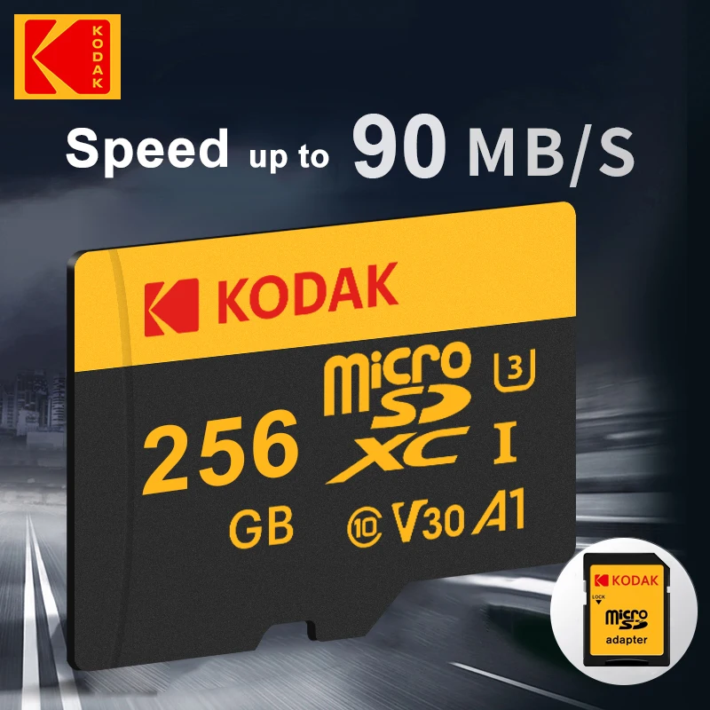 KODAKMicroSD128GB256GBFlashMemoryCard32GB64GBU3TFCard4K