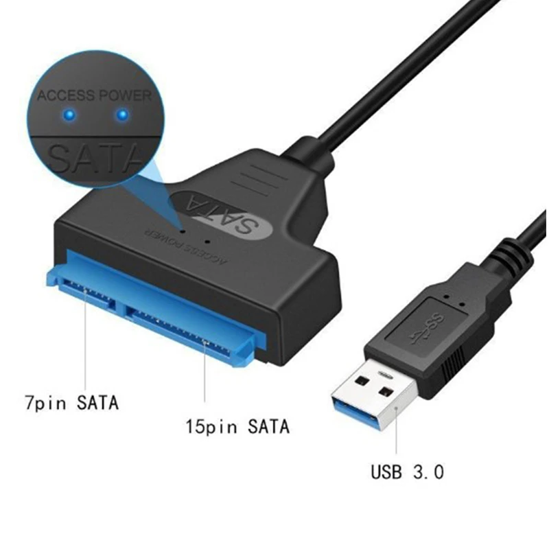 USB Sata 케이블 Sata 3-USB 3.0 어댑터, 컴퓨터 케이블 커넥터, Sata 어댑터 케이블 지지대, 2.5 인치 SSD HDD 하드 드라이브
