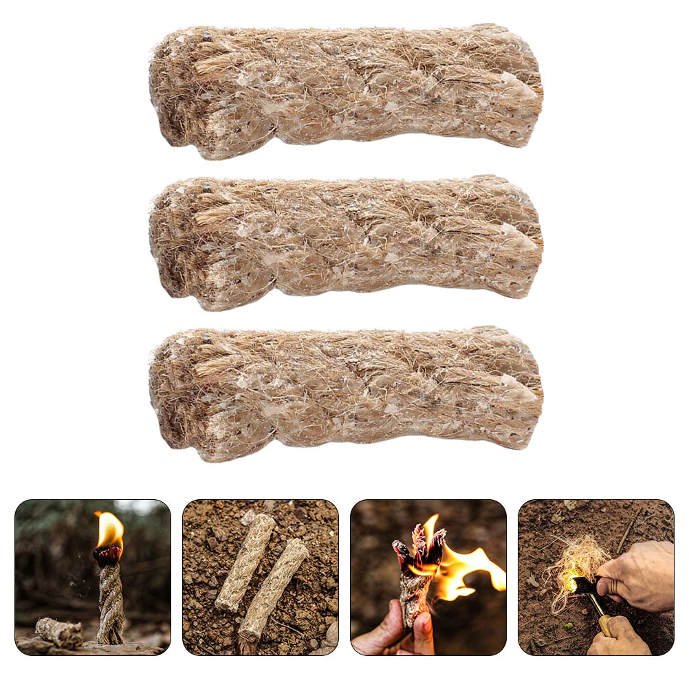 

3pcs Camping Ignite Ropes Jute Fire Starters Outdoor Fire Lighters