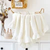 Crinkle Cotton Swaddle Blanket Baby Muslin Blanket  Ruffle Gauze Baby Blankets Newborn Essentials Plain Color Swaddle Wrap 1