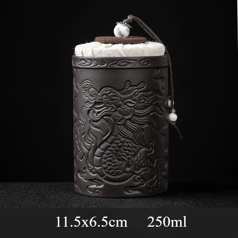 160--250ml Capacity Zisha Tea Tins Pu'er Sealed Tea Storage Cans Buckets Yixing Boutique Cans Home Kitchen Storage Jar