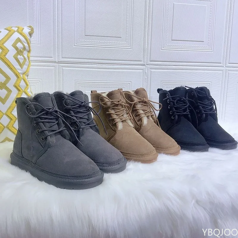 

2023 Winter New Men's Outdoor Snow Boots Men's Sheepskin High-top Men's Boots Warm and Comfortable Non-slip Boots