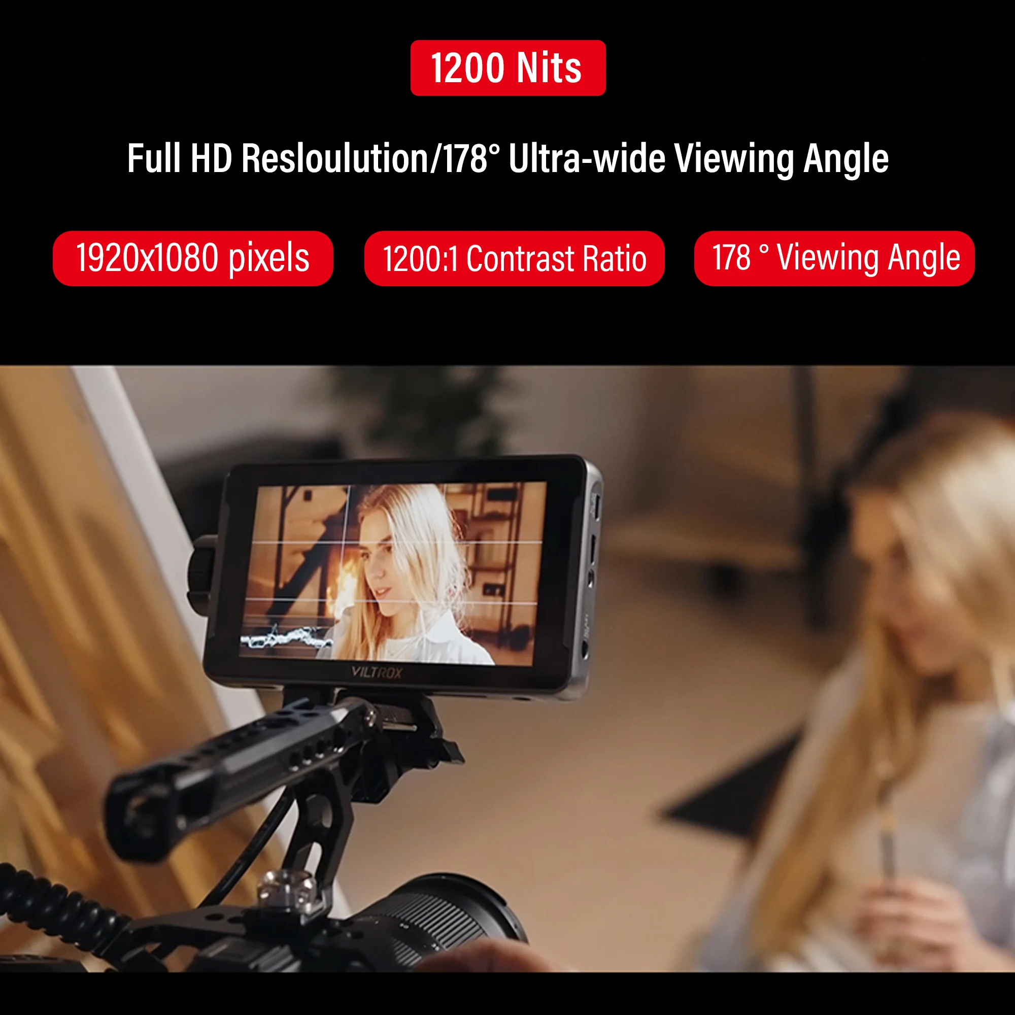 VILTROX DC-550 Pro 5.5Inch 1920x1080 4K Profissional Portable Monitor with Stand HDMI Touch Screen Field 3D LUT Director Monitor
