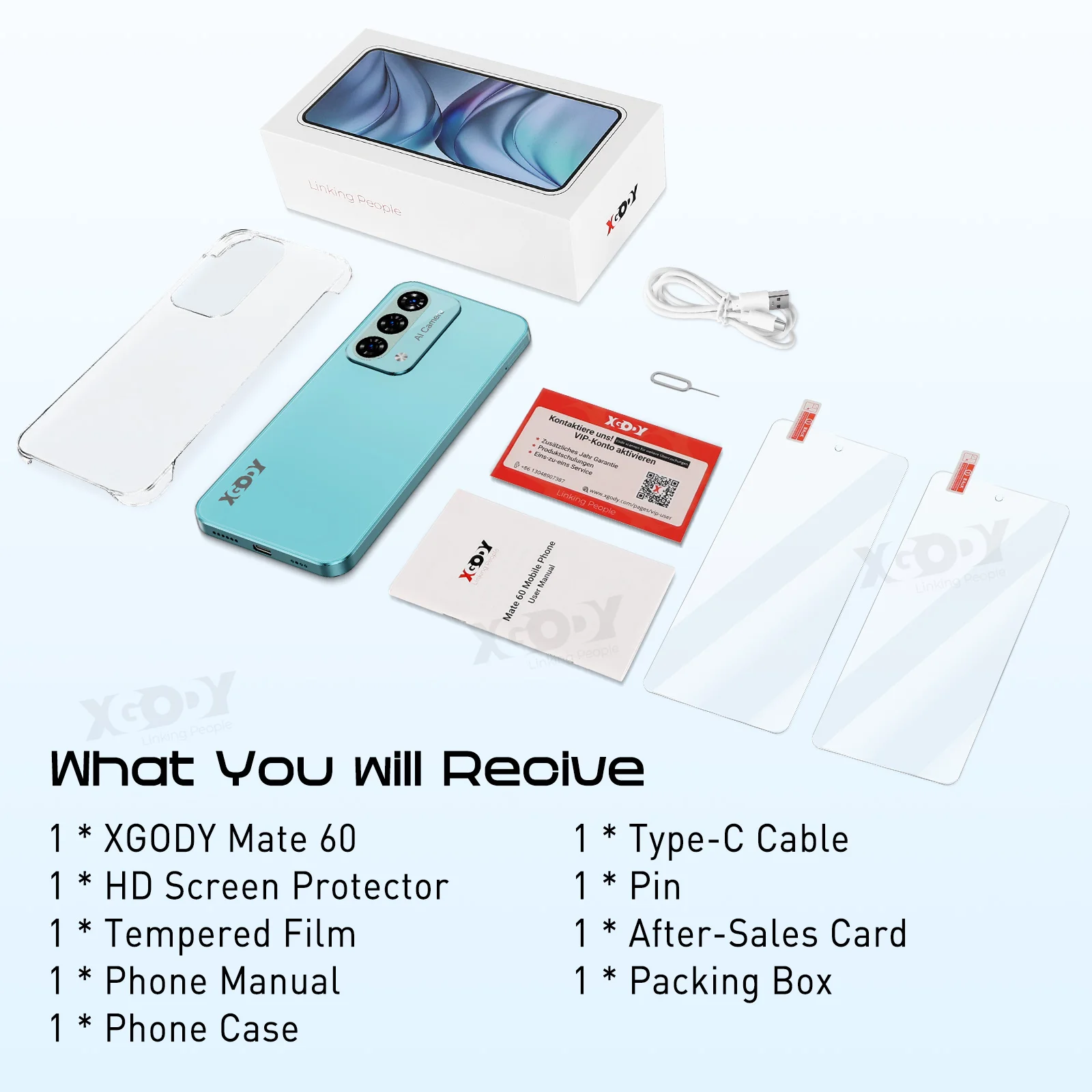 XGODY Mate60 Android 12 Smartphone 6.8" 4+128GB 5280mah Mobile phones 4G Dual SIM 8Core Face ID Fingerprint Unlocked Cell phones 4