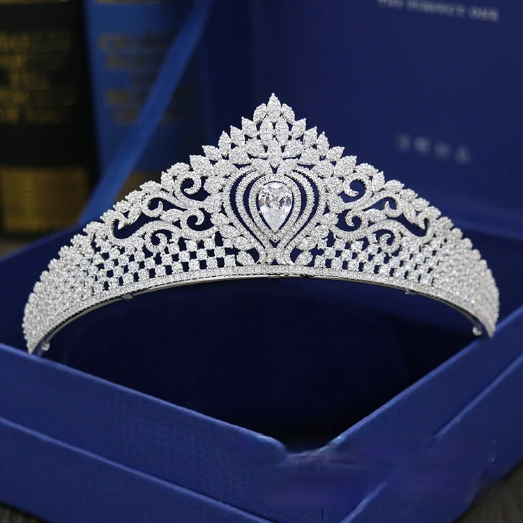 

New Micro-Inlaid Full Zircon Crown Bridal Headdress Wedding Hair Accessories Birthday Crown Ornament