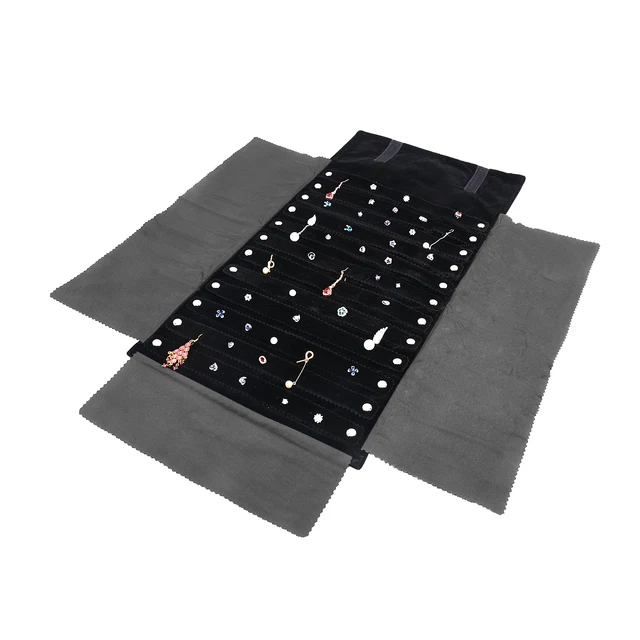 85351-d438ba.jpg Sac en rouleau de voyage pour bijoux en velours supérieur, pliable, présentoir de boucles d'oreilles, organisateur de rangement, rouleau de goujons de boucles d'oreilles portables