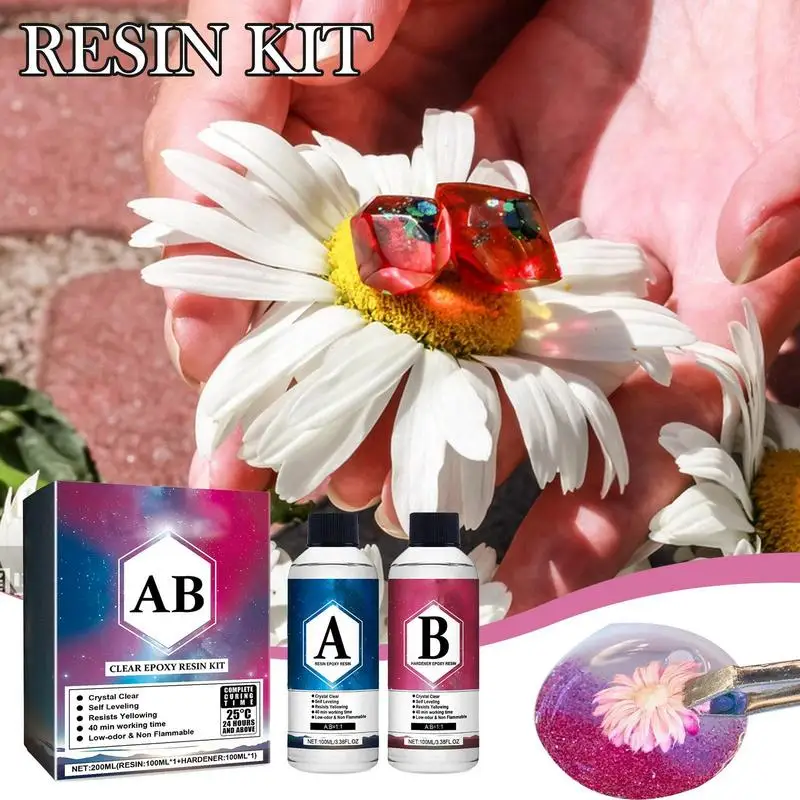 Epoxy Resin Kit Crystal Clear Epoxy Resin Not Yellowing High Gloss Bubble Free Resin Supplies For Craft River Table Wood Filler