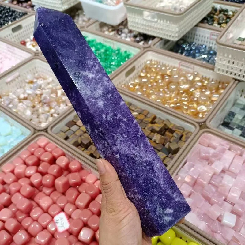 

Natural Ziyun Mother Stone Column Crystal Bar Energy Home Office Decoration Craft Gifts Mineral Reiki Treatment Ornaments