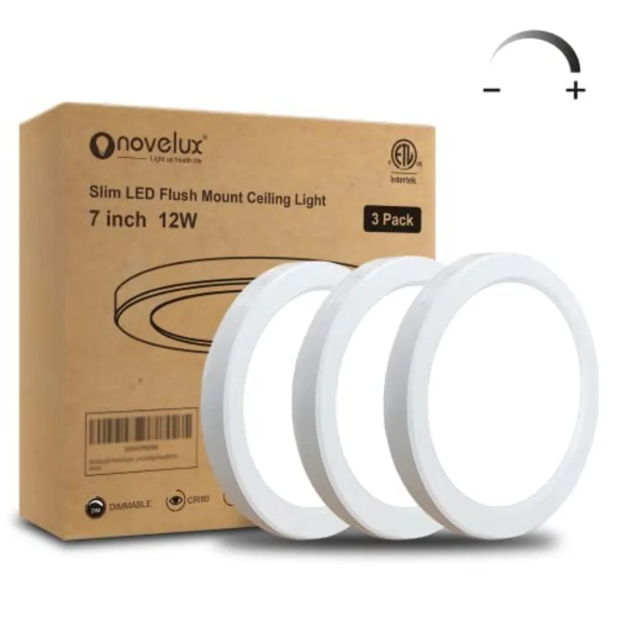 ETL Small LED Flush Mount Ceiling Light Dimmable000k Daylight Ultra Slim Round Flat Panel Ceiling Light Fixture Modern White Ce