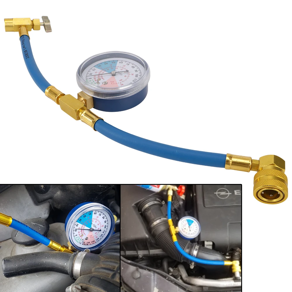 Car Air Conditioner Refrigerant Filler R134a Air Conditioning Freon Recharge Hose Measuring
