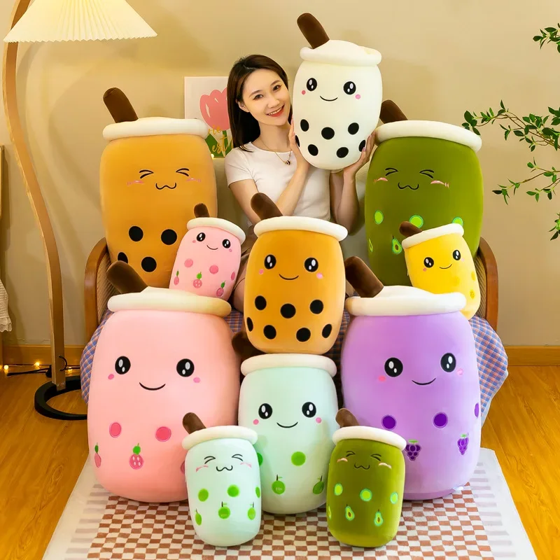 24/70CM Real-life Bubble Tea Plush Toy Boba Milk Tea Plushie Toy Soft Stuffed Hug Pillow Balls Bubo Tea Cup Cushion Gift Girl girl life