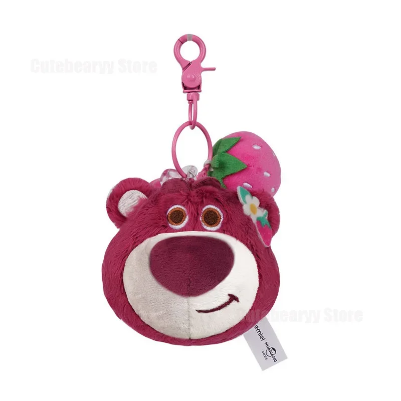 Genuine Disney Lotso Plush Pendant New Cute Cartoon Strawberry Bear Doll Kids Students School Bag Pendant Decoration Couple Gift
