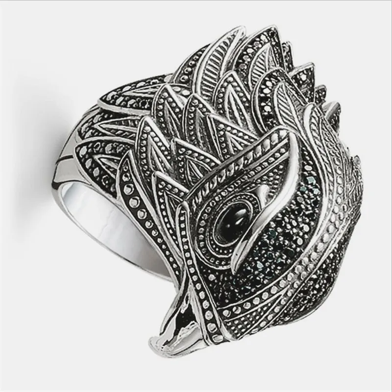 Milangirl Men Rings Hip Hop Eagle Personality Animal Bird Rings for Men Domineering  Ring 2