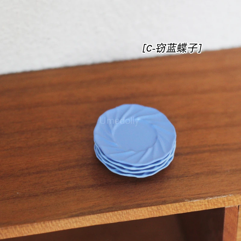 1/6 1/12 Nordic Style Tableware Mini Plate Pretend Play Food Miniature Dollhouse Kitchen Dinnerware Decoration Accessories Toy 5