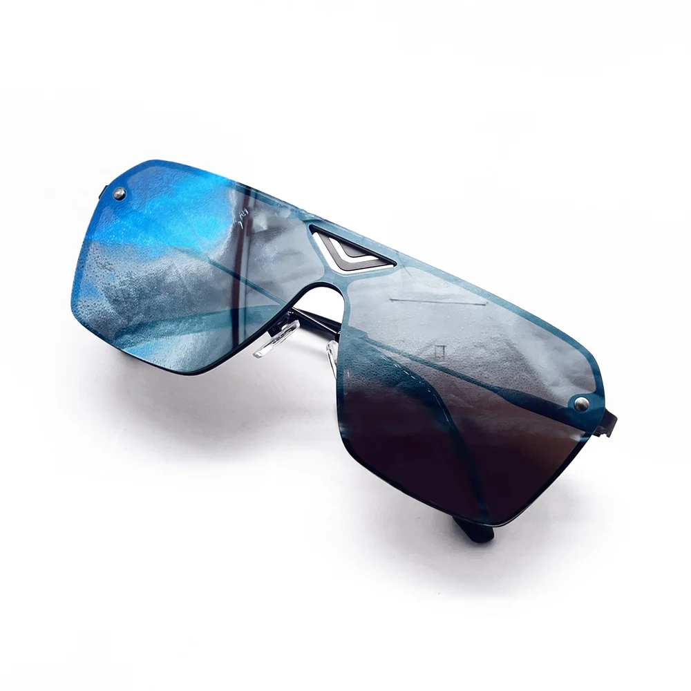 

2024 Blue Frameless Y2k Accessories Lenses Glasses Summer Sunglasses for Men Eyeglass Frames Women's Popular Apparel Uv400